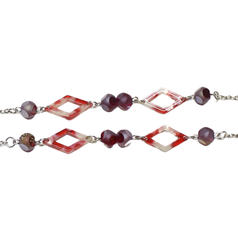 Řetízek na brýle ST024 s diamanty Červený